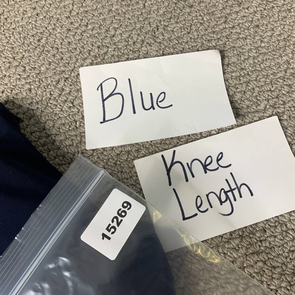 Joseph Ribkoff Womens Dress 10 Blue Sheath Butterfly Sleeves Ruched Rhinestones - Picture 14 of 14